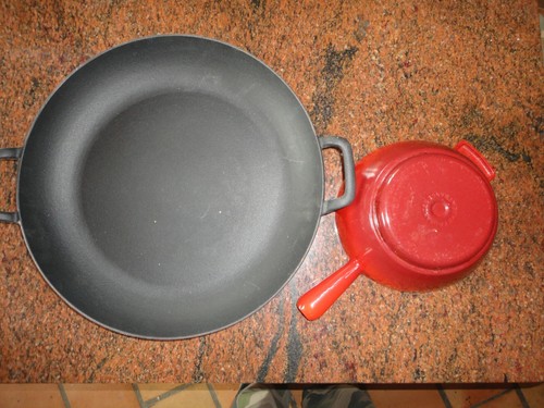 Grand plat fonte émaillé - plat,