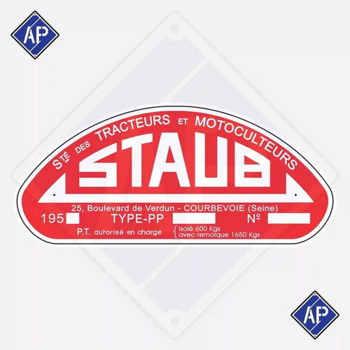 Plaque constructeur staub - constructeur,